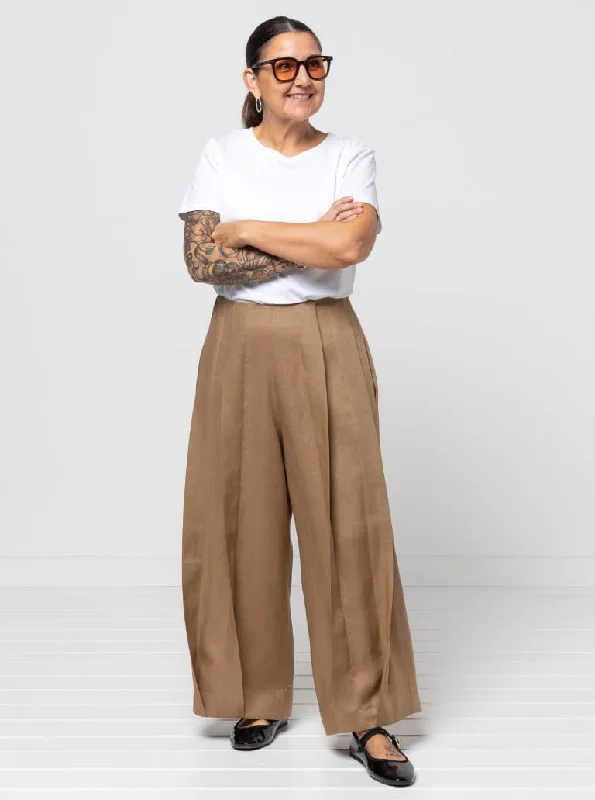 Women’s pleated wide-leg pants for elegant wear -Style Arc Atlas Woven Pant