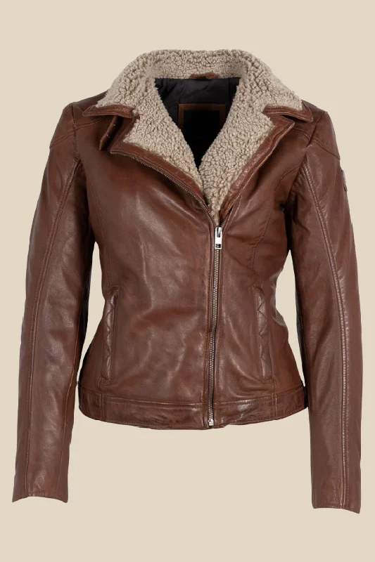 Women’s cashmere coats for luxurious feel -Jenja Leather Jacket