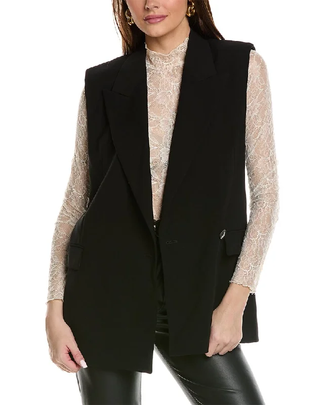 Women’s puffer vests for easy layering -Reiss Thea Long Line Waistcoat