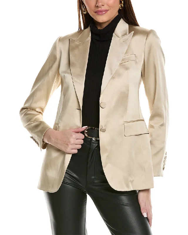 Women’s faux suede jackets for stylish appeal -Reiss Mae Satin Single Breasted Blazer