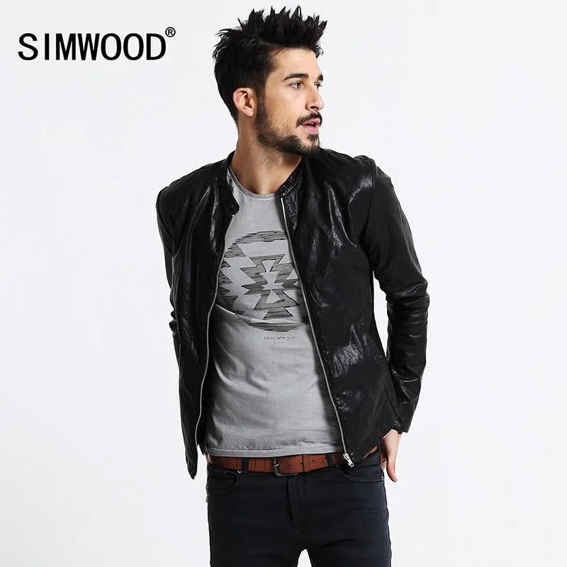 Women’s tailored coats for polished look -SIMWOOD Brand Motorcycle Faux  Leather Jackets