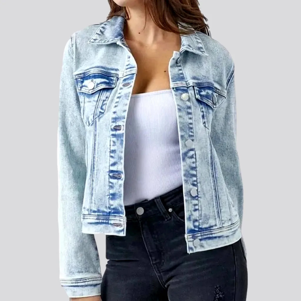 Women’s luxury coats for high-end fashion -Street vintage denim jacket for women