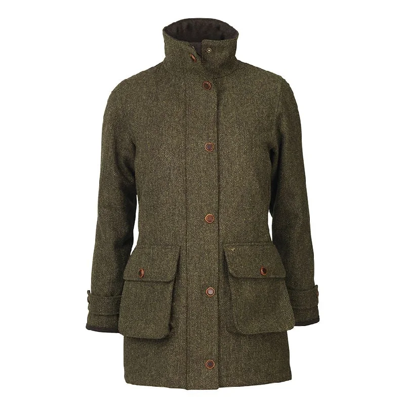 Women’s zippered coats for casual wear -Laksen Lady's Dora Herringbone Tweed Check Coat With CTX™