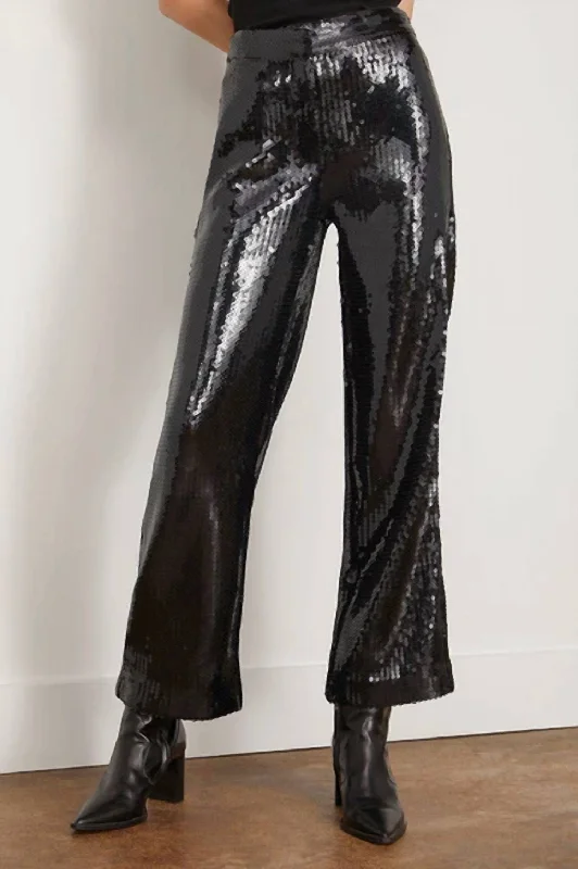 Women’s culotte pants for trendy fashion -Agneta Trouser In Black Sequin