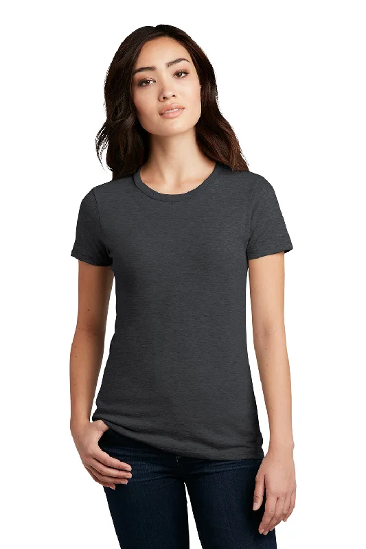 Women’s lace tops for delicate style -District Womens Perfect Blend Short Sleeve Crewneck T-Shirt - Heather Charcoal Grey