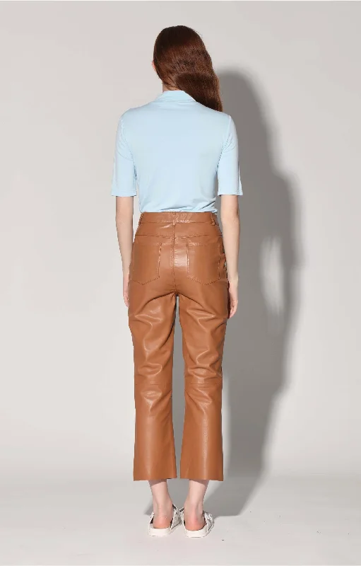 Women’s camo pants for military-inspired fashion -Selma Pant, Camel - Leather