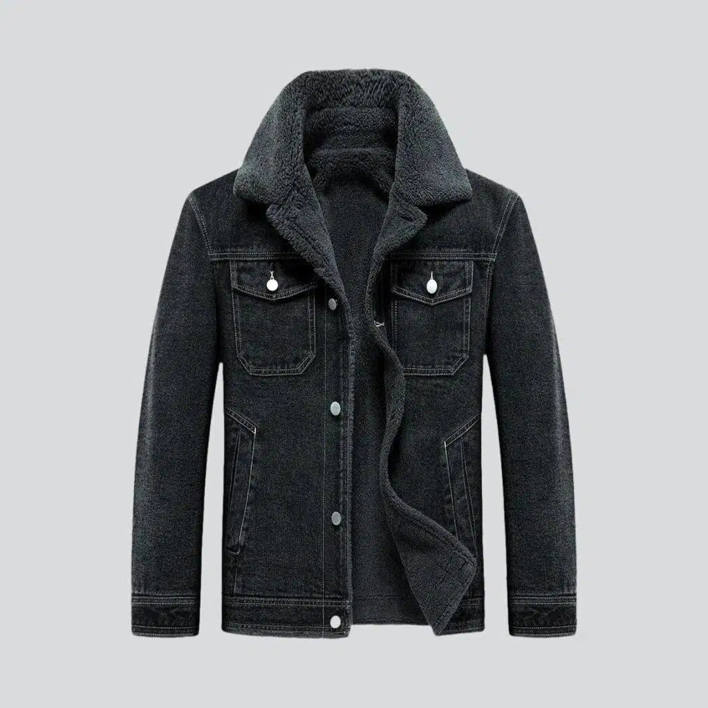 Women’s long wool coats for winter warmth -Street sherpa denim jacket
 for men