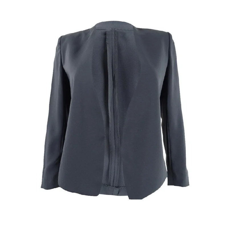 Women’s double-breasted coats for structured look -Bar III Women's Collarless Open-Front Jacket