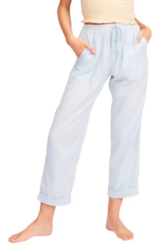 Women’s high-waisted pants for flattering fit -Beachy Knee Pants In Blue