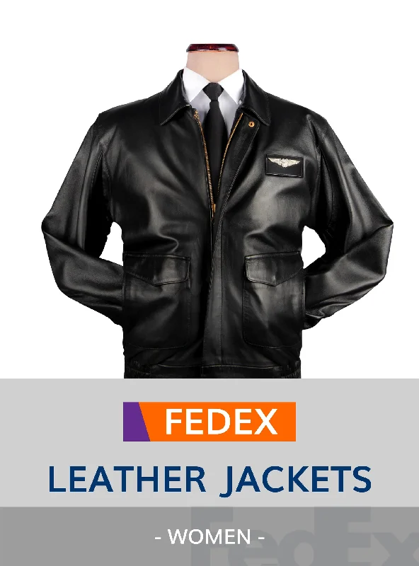 Women’s kimono coats for flowy elegance -FedEx UNIFORM LEATHER JACKETS WOMEN