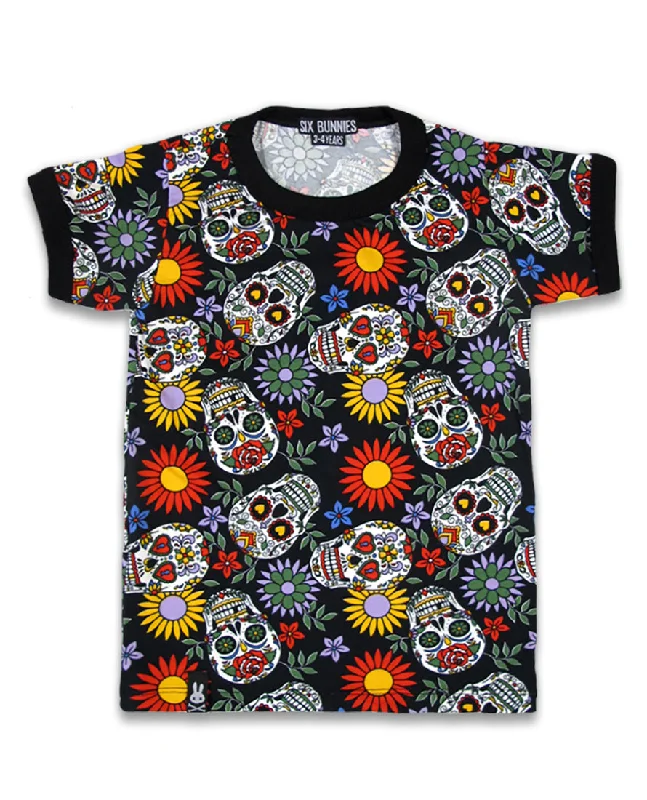 Women’s plaid tops for preppy vibe -'SUGAR SKULLS' T-SHIRT