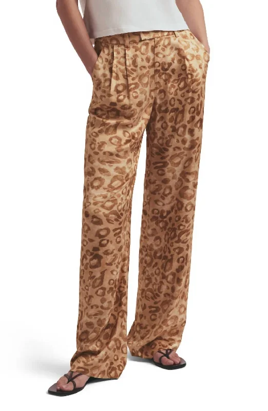 Women’s high-waisted wide-leg pants for vintage style -Low Favorite Pant In Leo Vibes