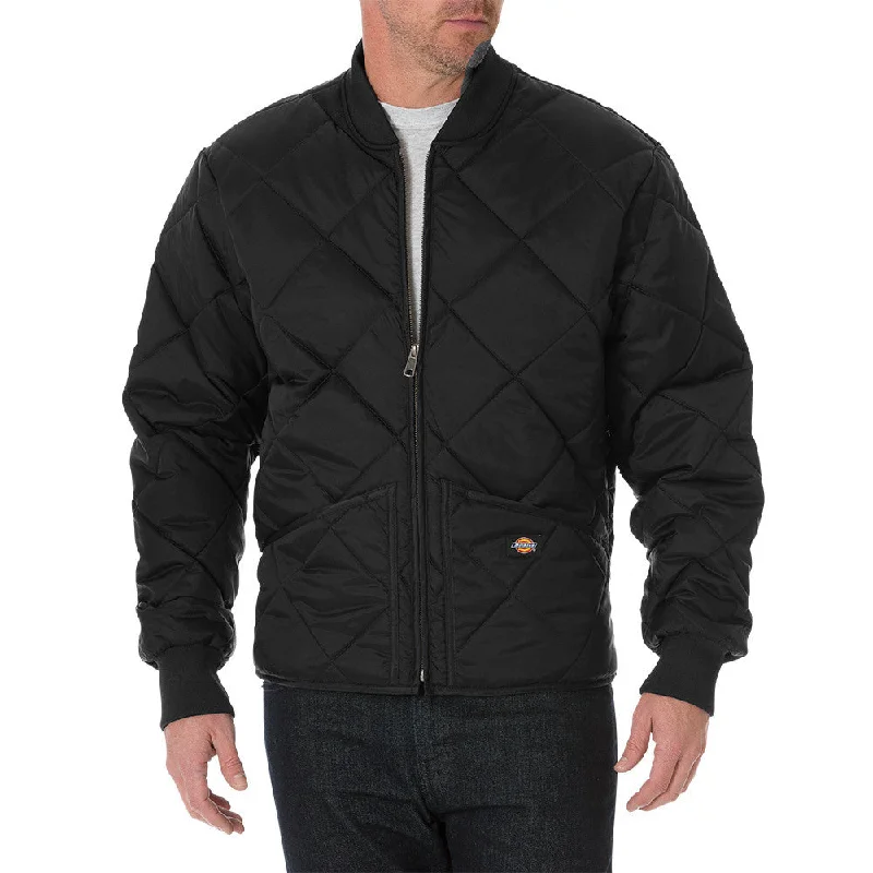 Women’s wool blend coats for everyday wear -Dickies Diamond Quilted Nylon Jacket A875XBLK