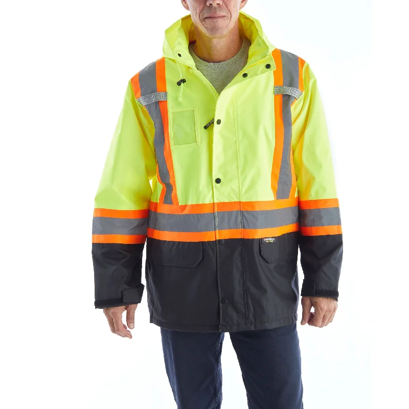 Women’s biker jackets for tough-chic style -Terra Hi-Vis Rain Work Jacket 116520JYL - Yellow