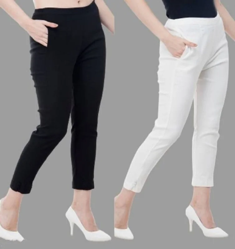 Women’s lounge pants for relaxing at home -Stylish Retro Women Women Trousers Combo of 2