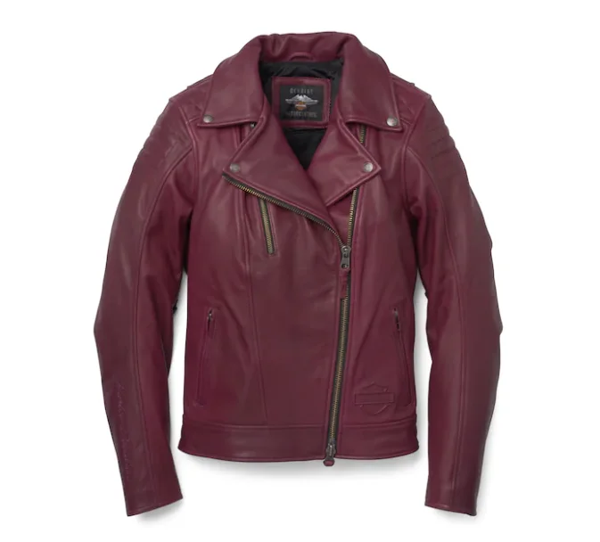 Women’s heavy-duty parkas for extreme cold -H-D® Women's Bezel Biker Collar Leather Jacket