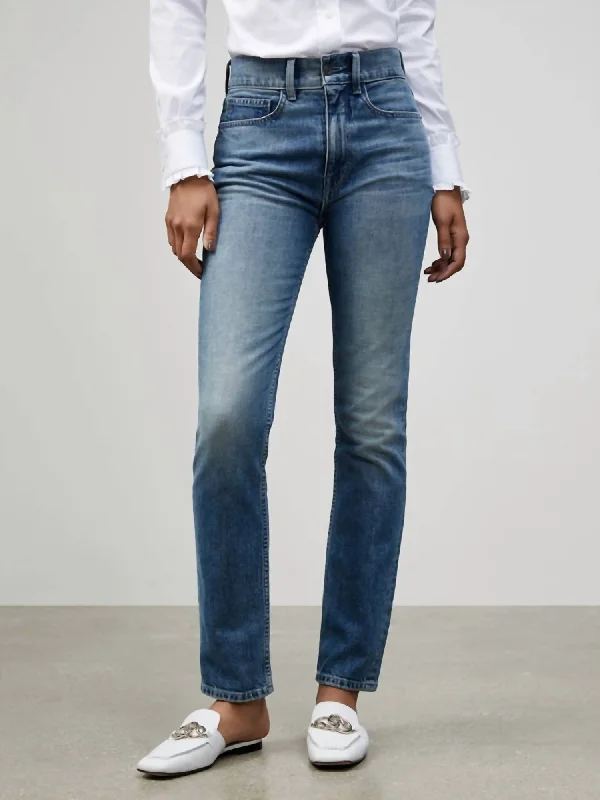 Women’s high-waisted pants for flattering fit -High Rise Straight Ankle Reeve Ital. Heritage Jean In Faded Skyline