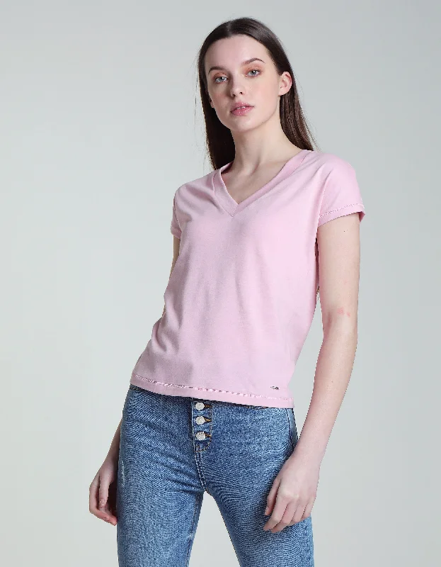 Women’s chiffon blouse tops for feminine elegance -Cruz Tee Pink Nectar