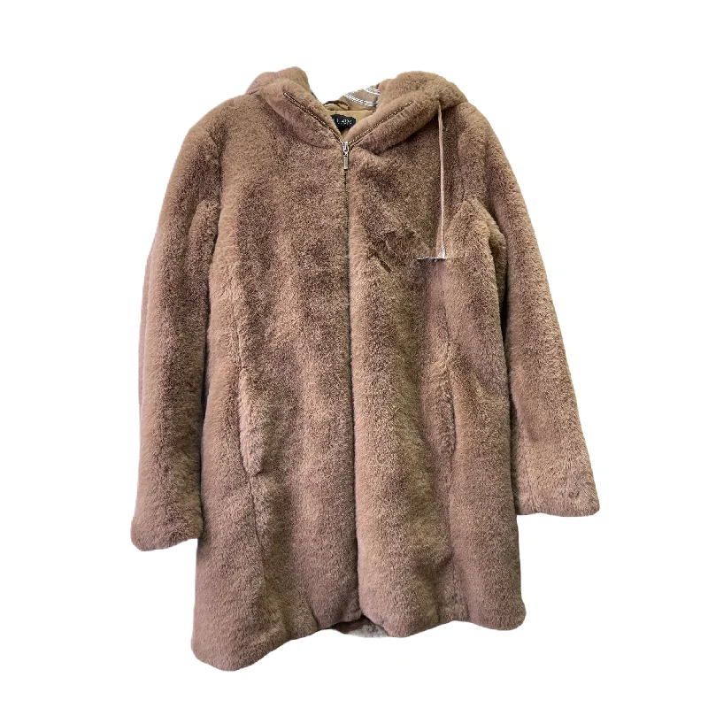 Women’s military-inspired jackets for rugged charm -Tan Coat Faux Fur & Sherpa By Rachel Zoe, Size: M