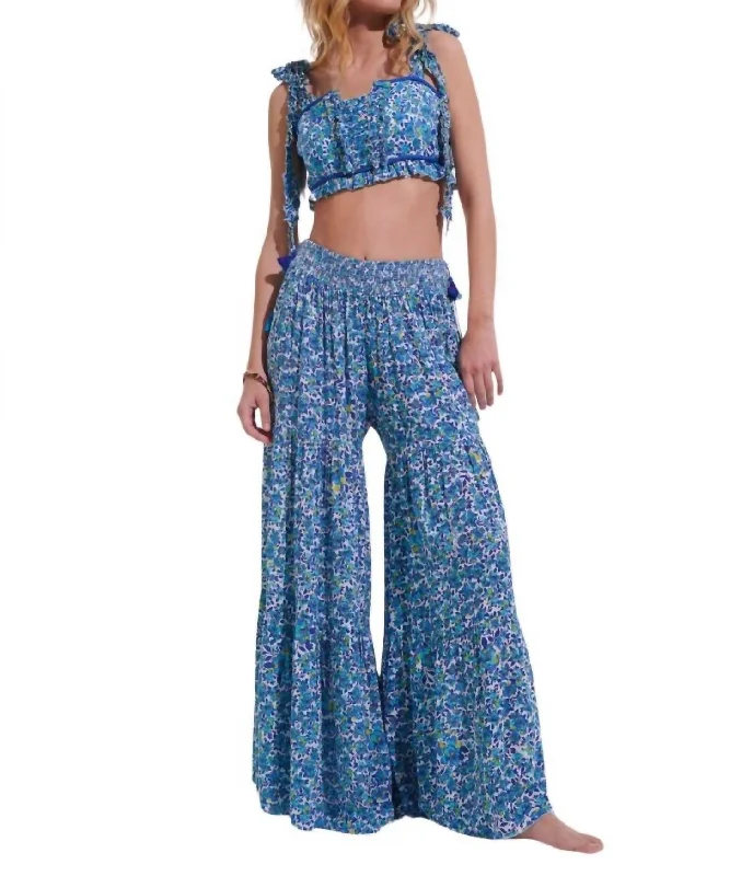 Women’s bell-bottom pants for 70s-inspired style -Soledad Pant In Blue Ocean