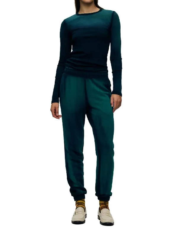 Women’s pleated wide-leg pants for elegant wear -Brooklyn Sweatpants In Teal Blue Cast