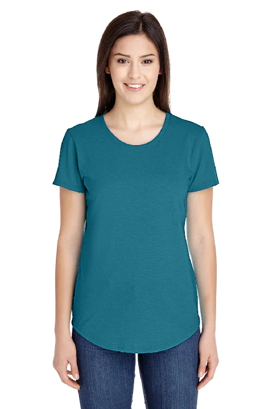 Women’s bandage tops for figure-flattering fit -Gildan Womens Short Sleeve Crewneck T-Shirt - Heather Galapagos Blue - Closeout