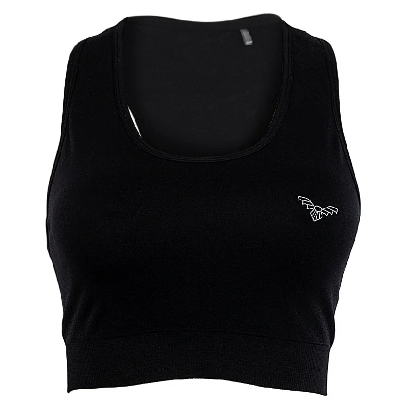 Women’s high-rise pants for flattering look -Black Sports Bra