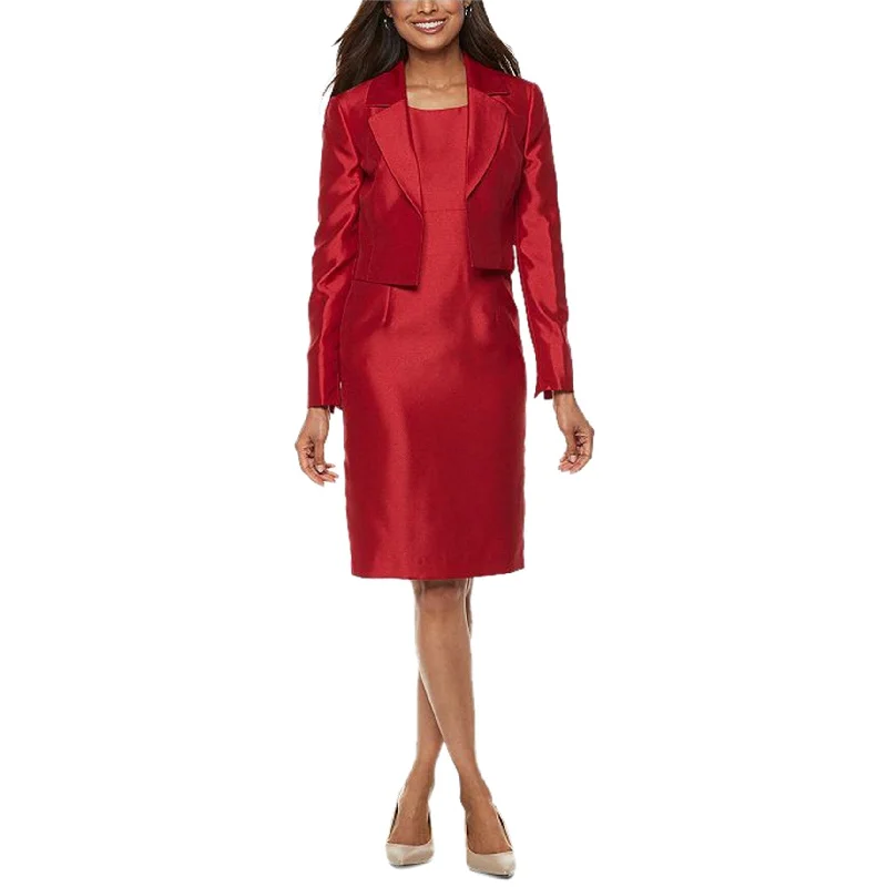 Women’s fur coats for luxurious warmth -Le Suit Womens 2 pc. Flyaway Dress Suit, Red, 12