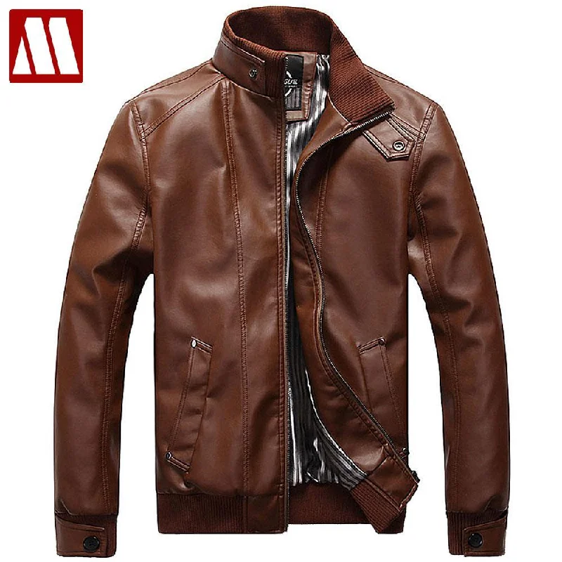 Women’s anorak jackets for weather protection -New Fashion Male PU Leather Jackets