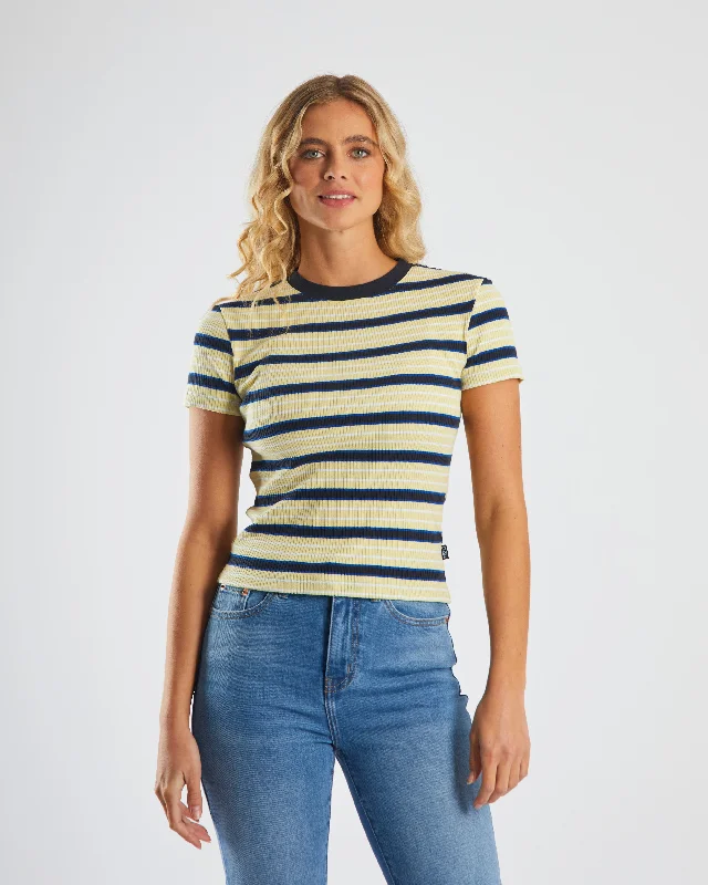 Women’s puff sleeve tops for dramatic effect -Yolanda Tee Pale Banana