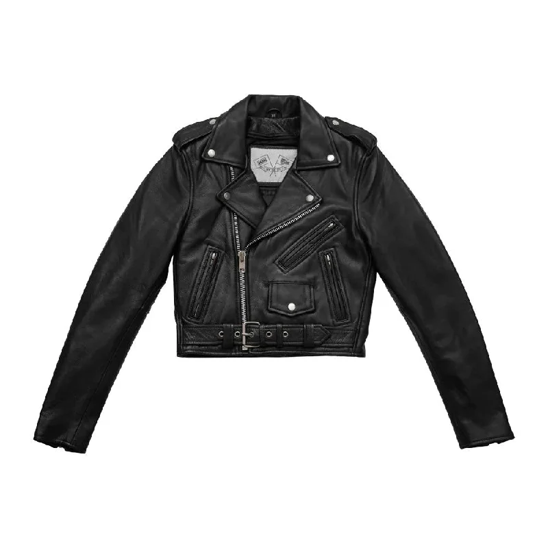 Women’s structured blazers for office wear -Imogen Motorcycle Leather Jacket by First MFG