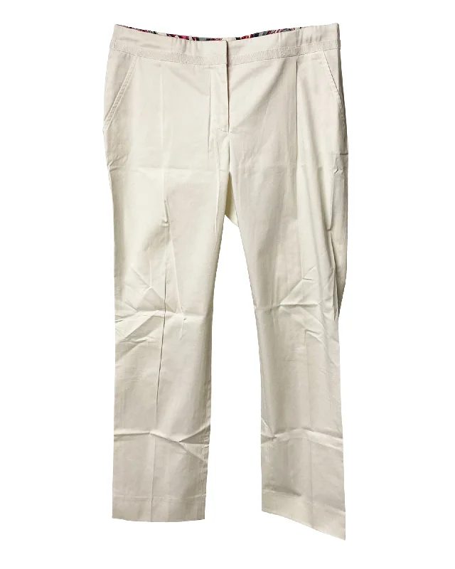 Women’s tailored trousers for polished look -Salvatore Ferragamo White Trousers in White Silk