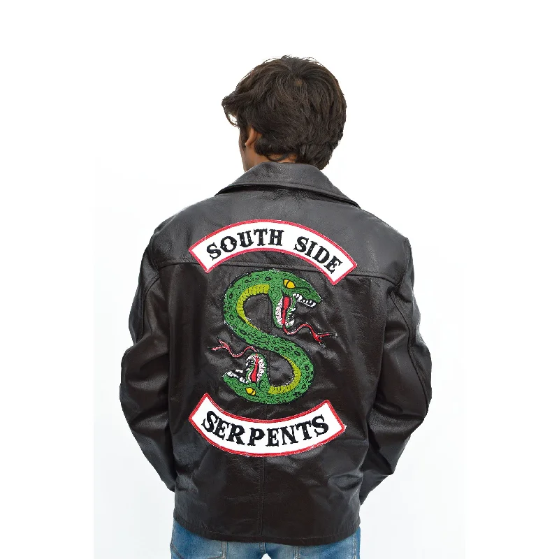 Women’s bomber coats for sporty look -RIVERDALE SOUTHSIDE SERPENTS SHEEP LEATHER JACKET HOT TOPIC EXCLUSIVE