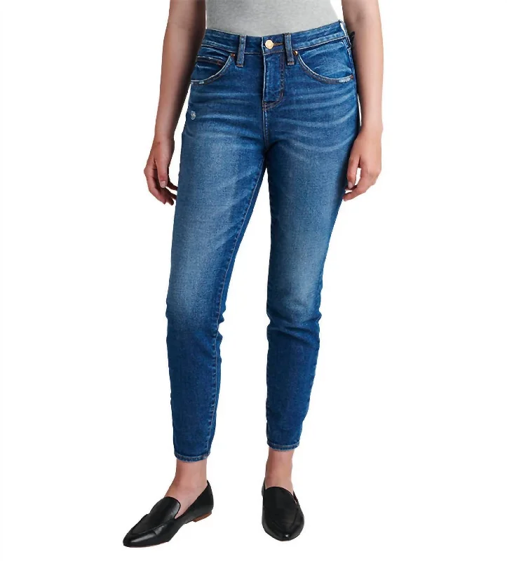 Women’s black pants for office wear -Cecelia Mid Rise Skinny Jean In San Diego Blue