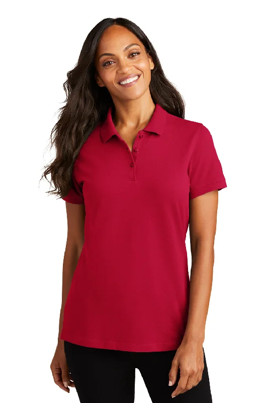 Women’s wrap tops for elegant look -Port Authority Womens Wrinkle Resistant Short Sleeve Polo Shirt - Apple Red