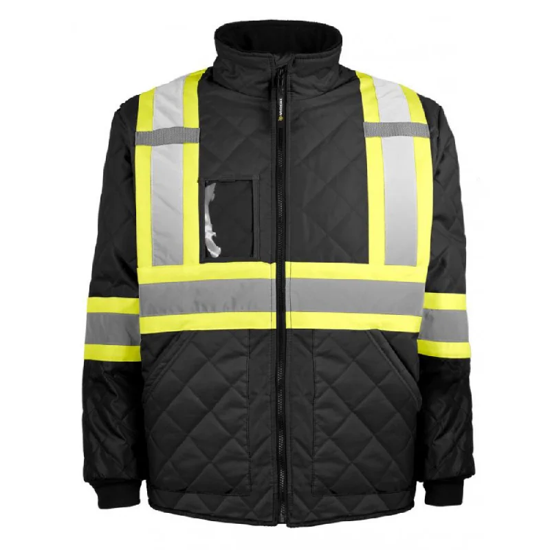 Women’s bomber jackets for casual style -Terra Hi-Vis Lined Freezer Work Jacket 116505 - Black