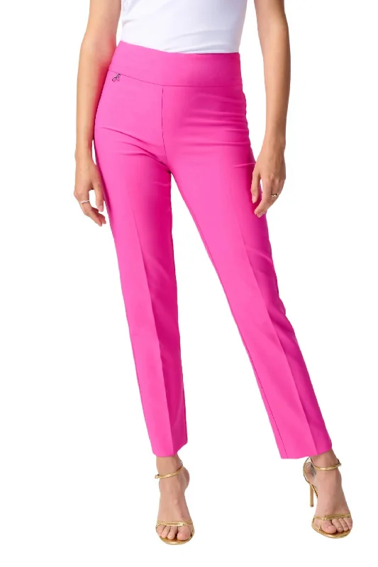 Women’s pencil pants for slim fit -Cropped Pleated Pants In Ultra Pink