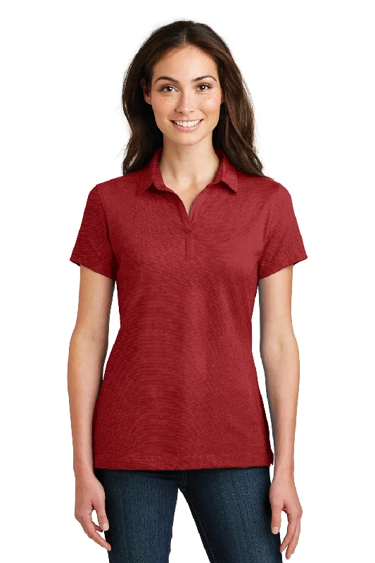 Women’s sporty tops for active lifestyle -Port Authority Womens Meridian Short Sleeve Polo Shirt - Flame Red - Closeout