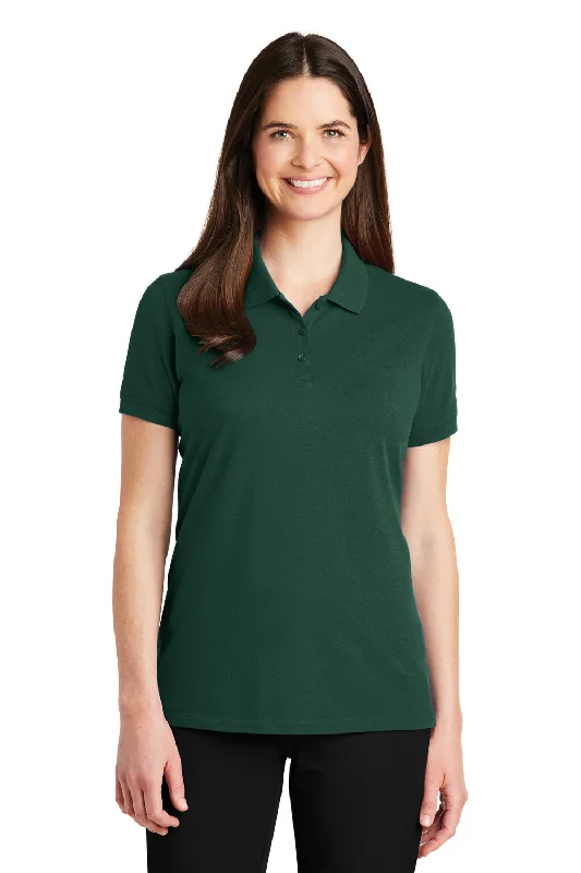 Women’s casual blouse tops for office wear -Port Authority Womens Wrinkle Resistant Short Sleeve Polo Shirt - Green Glen - Closeout