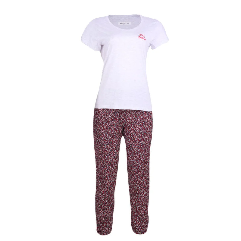 Women’s printed pants for statement style -REDTAG Women's Pale Grey Pyjama Sets