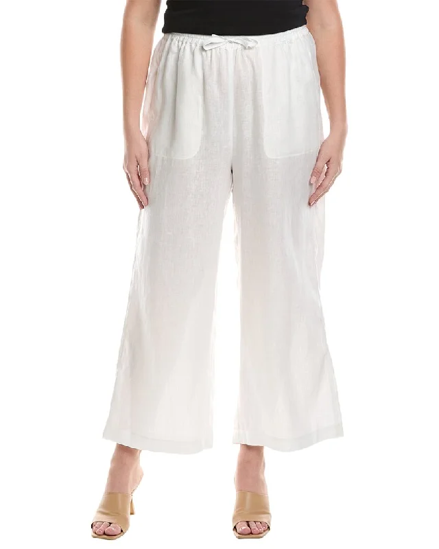 Women’s lounge pants for relaxing at home -Marina Rinaldi Plus Rapido Linen Trouser