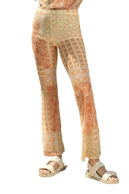 Women’s skinny jeans for casual style -Coco Mesh Flare Pant In Orange