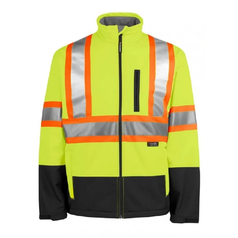 Women’s softshell jackets for outdoor wear -Women's Terra Hi Vis Softshell Jacket 116516WYL - Yellow