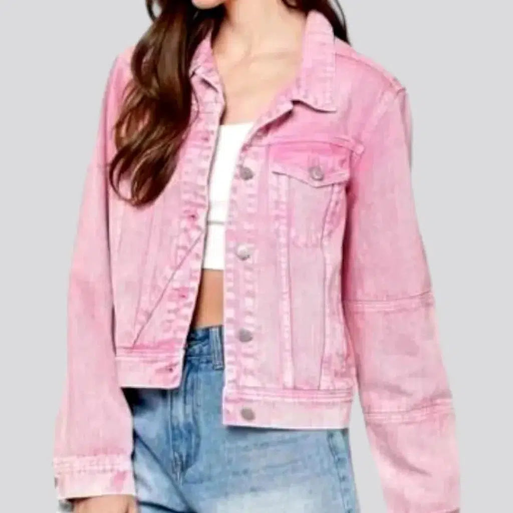 Women’s faux fur-lined jackets for warmth and style -Color women's denim jacket