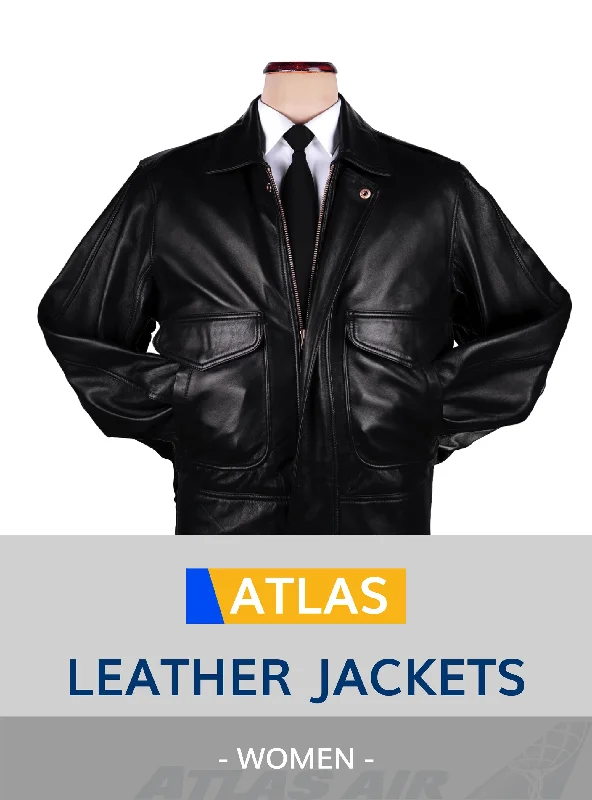 Women’s duffle coats for classic look -ATLAS UNIFORM LEATHER JACKETS WOMEN