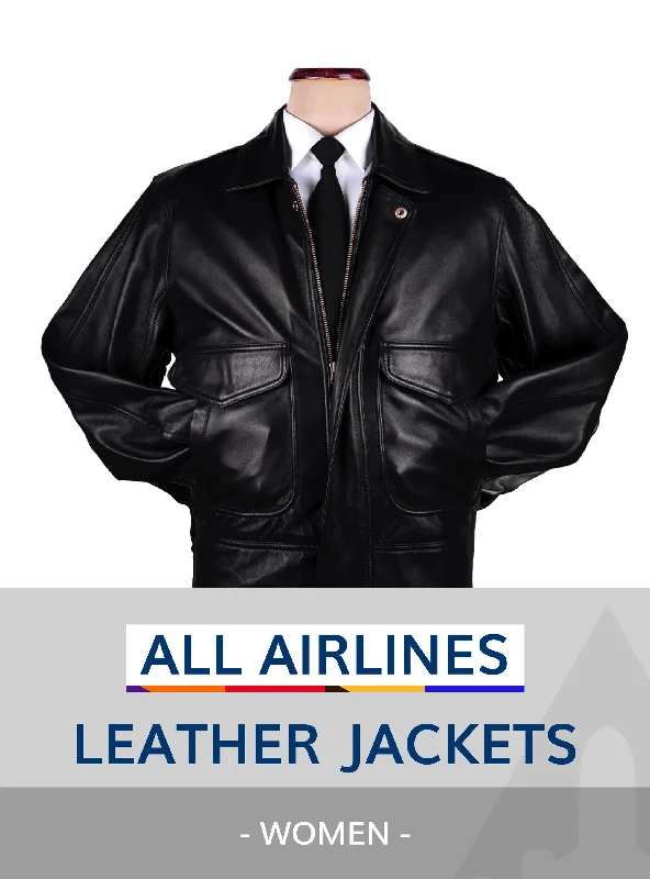 Women’s winter coats for cold weather -ALL AIRLINES UNIFORM LEATHER JACKETS WOMEN