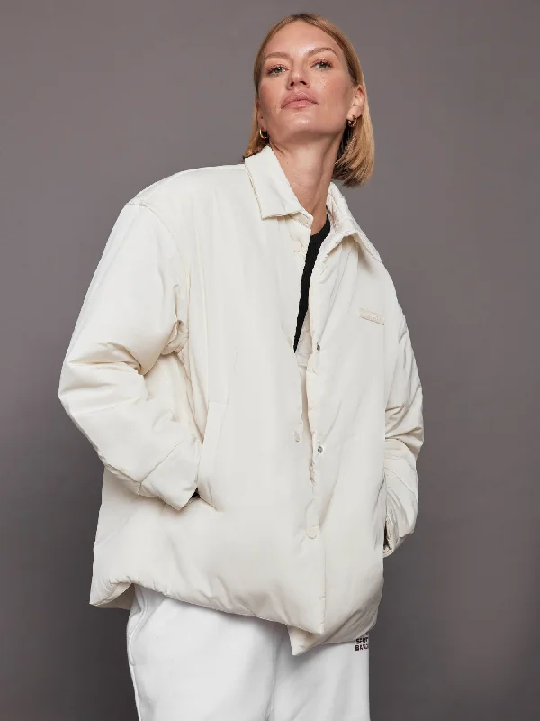 Women’s quilted parkas for winter protection -Classic Coaches Jacket - Gardenia