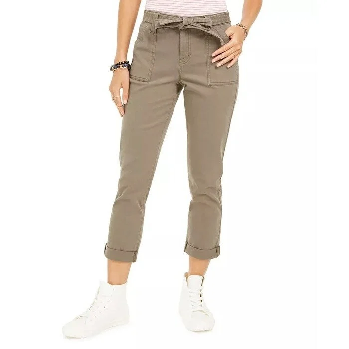 Women’s button-front pants for easy wear -Style & Co Women's Belted Cuffed Jeans Brown Size 8