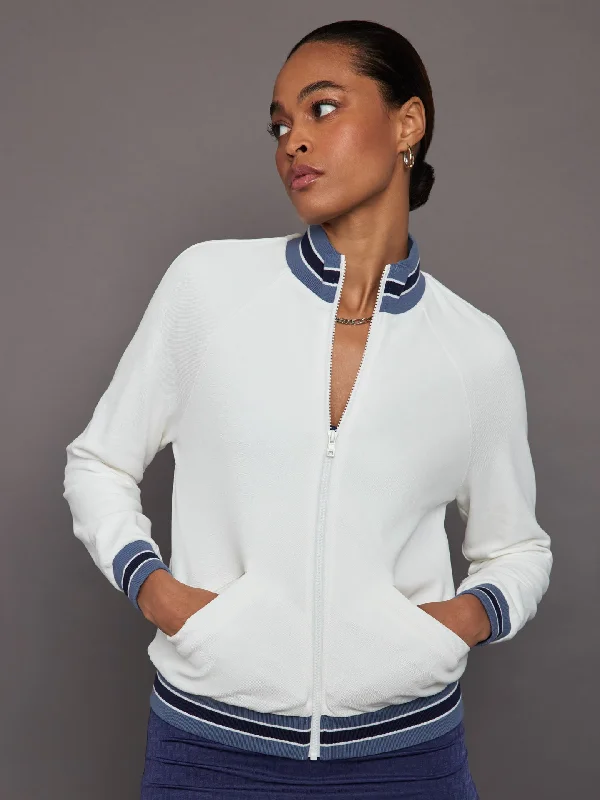 Women’s long sleeve jackets for cooler weather -Bounce Quinn Jacket - White