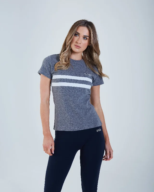 Women’s striped blouse tops for office wear -Luisa T-Shirt Storm Mel